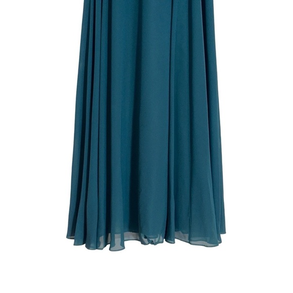 Jenny Yoo Dark Teal High Neckline Maxi Formal Gown / Dress Women’s US 4 - Picture 3 of 9